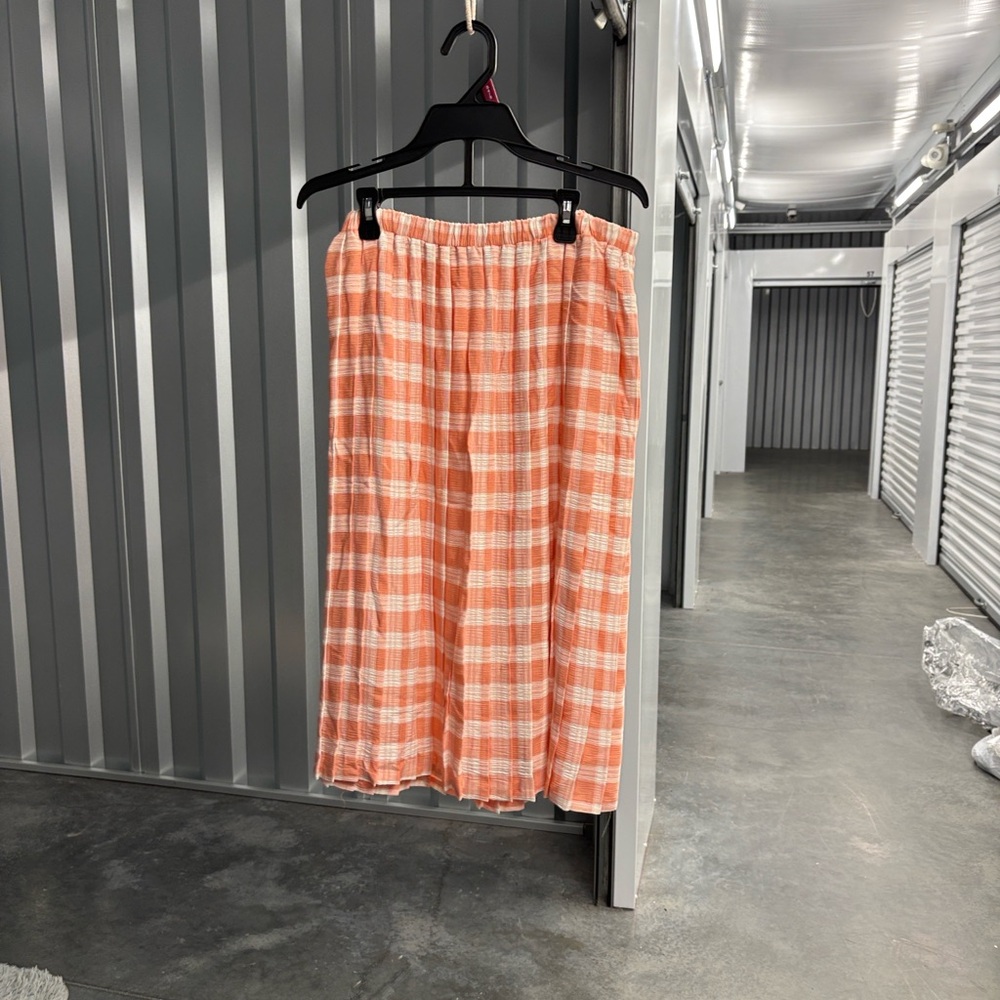 NWT Matthew & David Chic Peach Embroidered Blouse & Plaid Pleated Skirt Set 18 - Picture 8 of 16